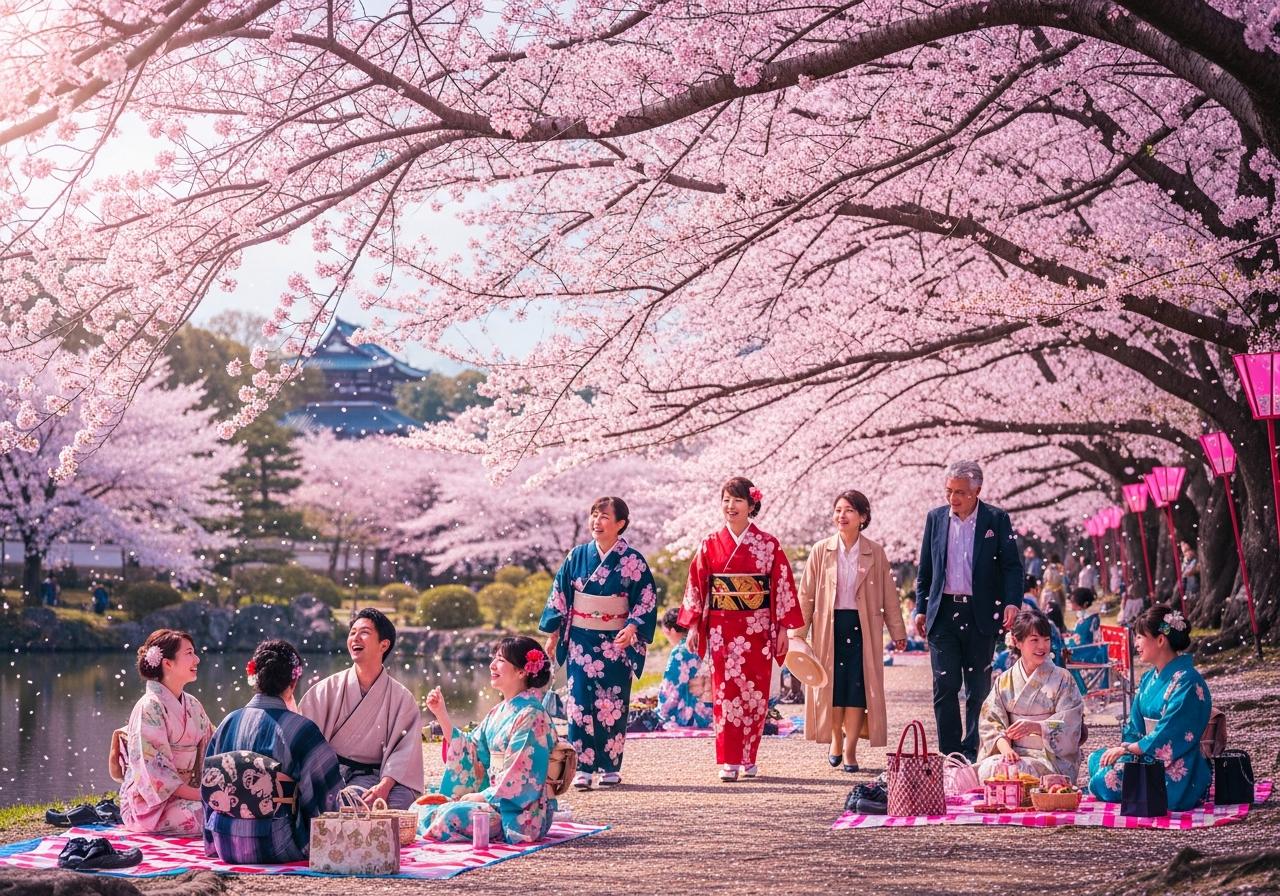 Khám phá thế giới đa sắc của hoa anh đào và lễ hội Hanami truyền thống