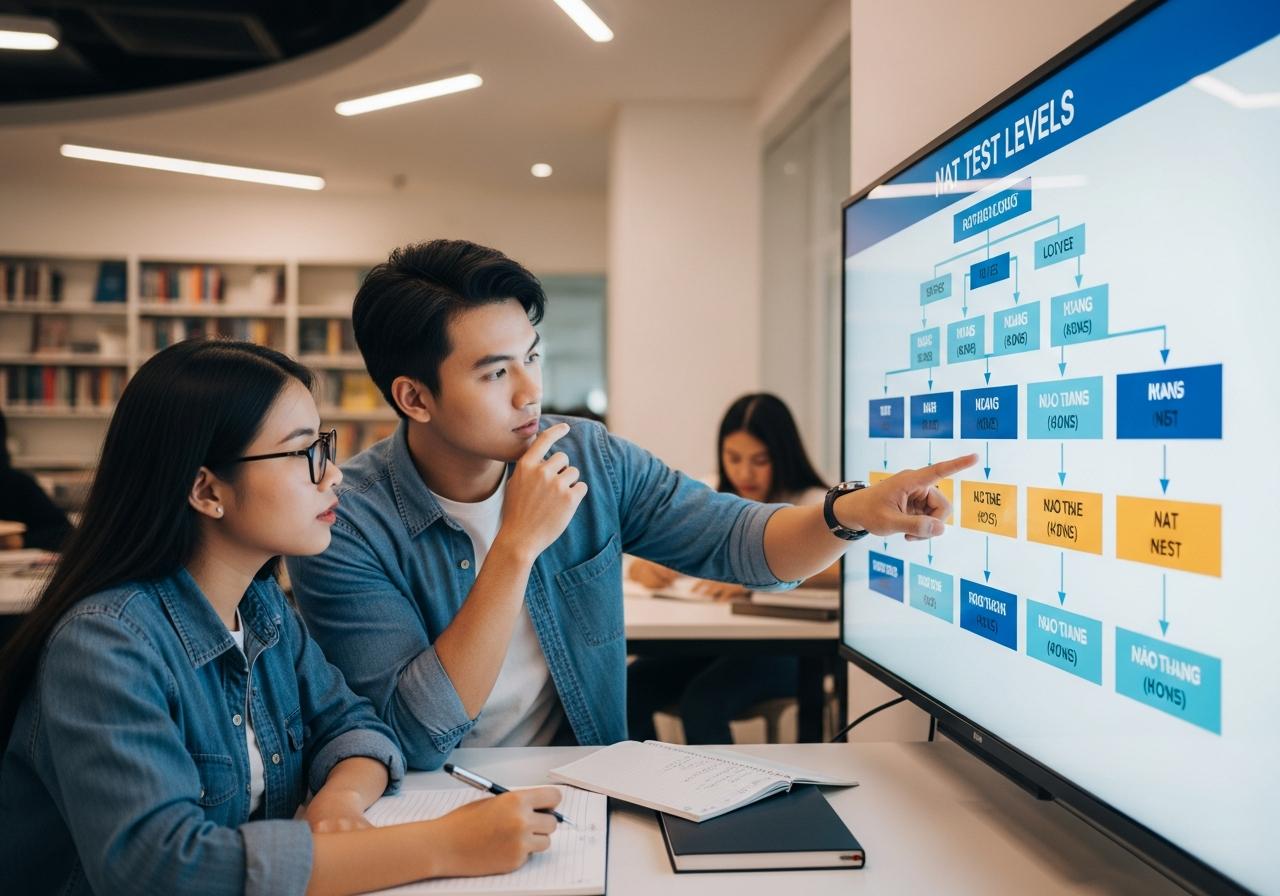 2. Cấu trúc chi tiết và các cấp độ của kỳ thi NAT Test