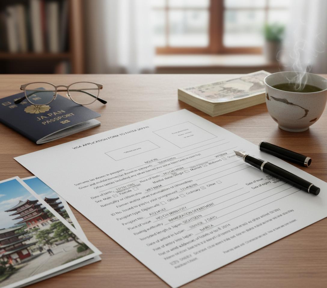 Hướng dẫn chi tiết 5 bước điền tờ khai xin visa đi Nhật (Kèm hình minh họa)