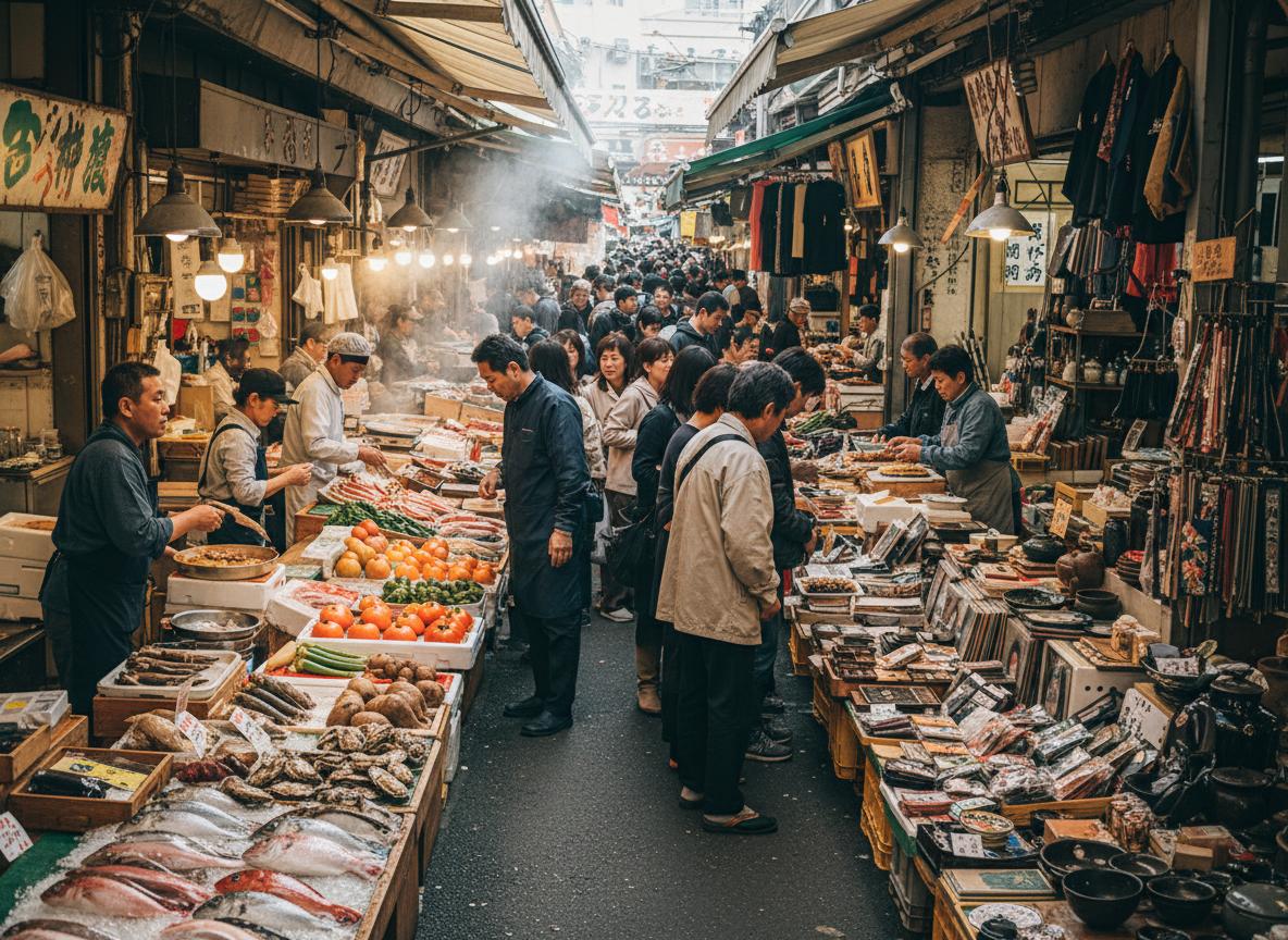 Top 10 Chợ Ở Nhật Bản Nhất Định Phải Ghé: Từ Thiên Đường Hải Sản Đến Phố Đồ Cũ