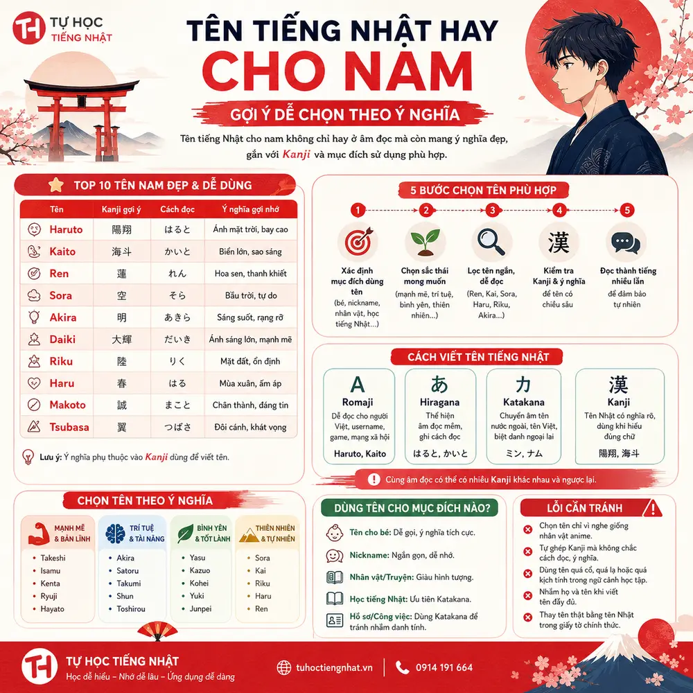tên tiếng nhật hay cho nam