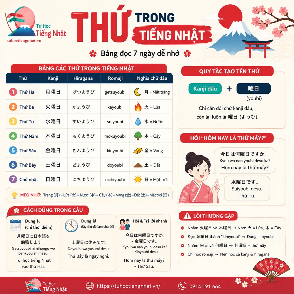 Thứ trong tiếng Nhật